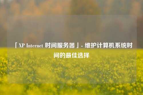 「XP Internet 時間服務器」- 維護計算機系統時間的最佳選擇